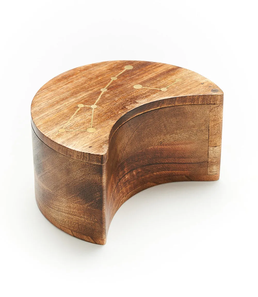 Jyotisha Celestial  Pivot Box - Mango Wood, Brass Inlay, Fair Trade