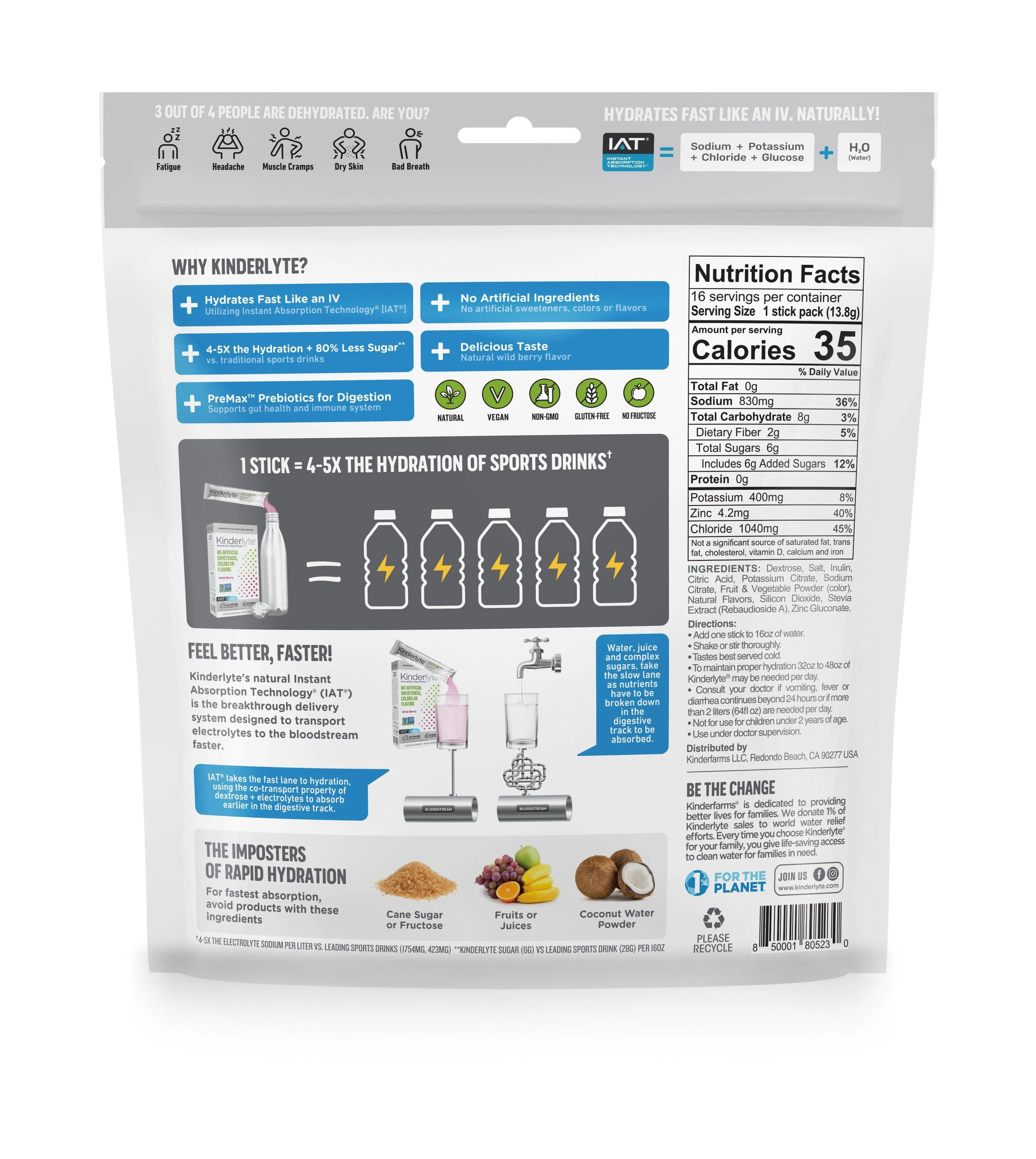 KinderLyte® 16ct Advanced Electrolyte Powder Wild Berry