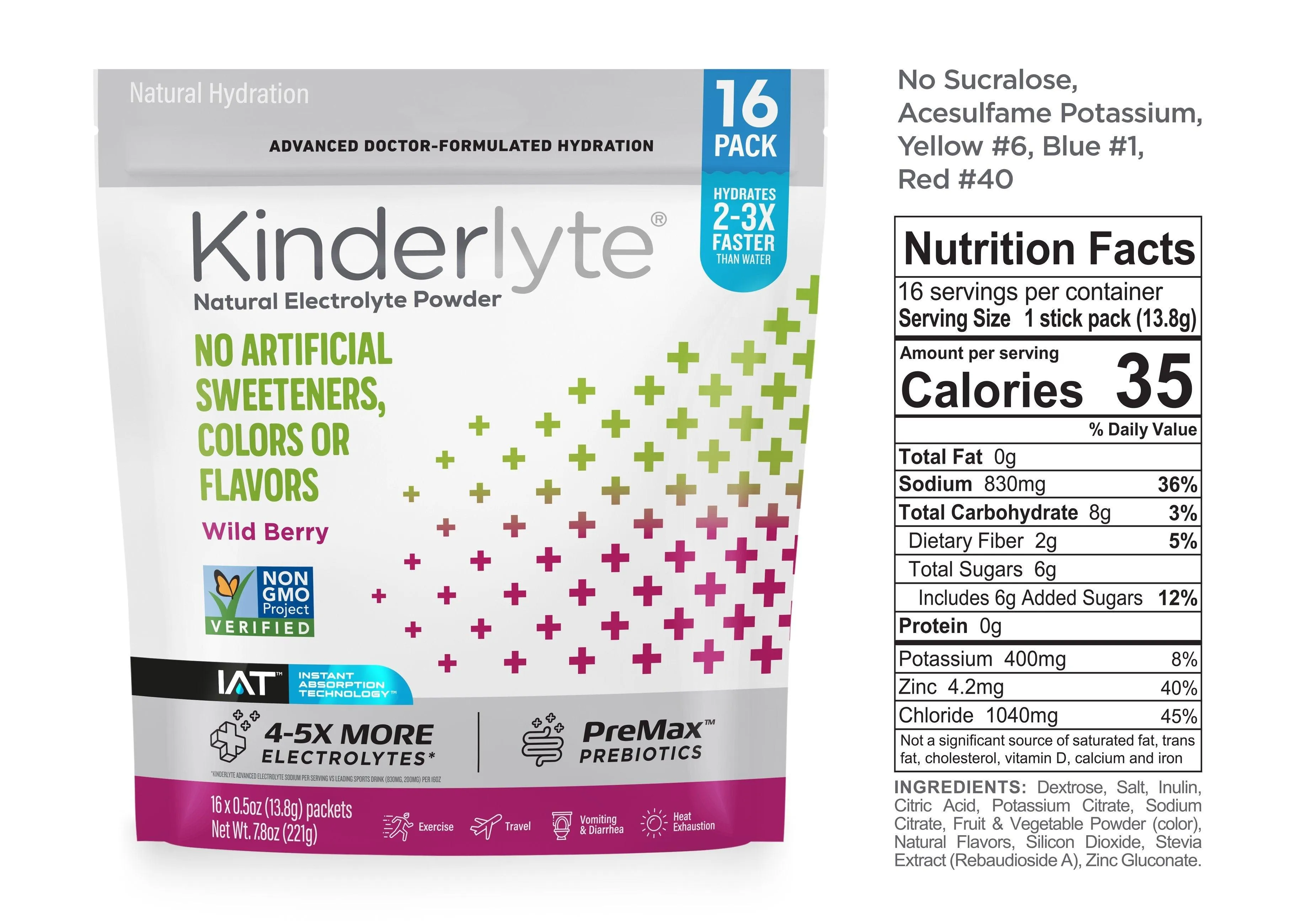 KinderLyte® 16ct Advanced Electrolyte Powder Wild Berry
