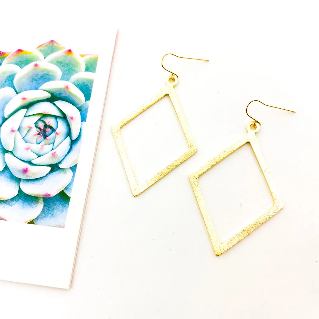 Kya Brushed Diamond Earrings