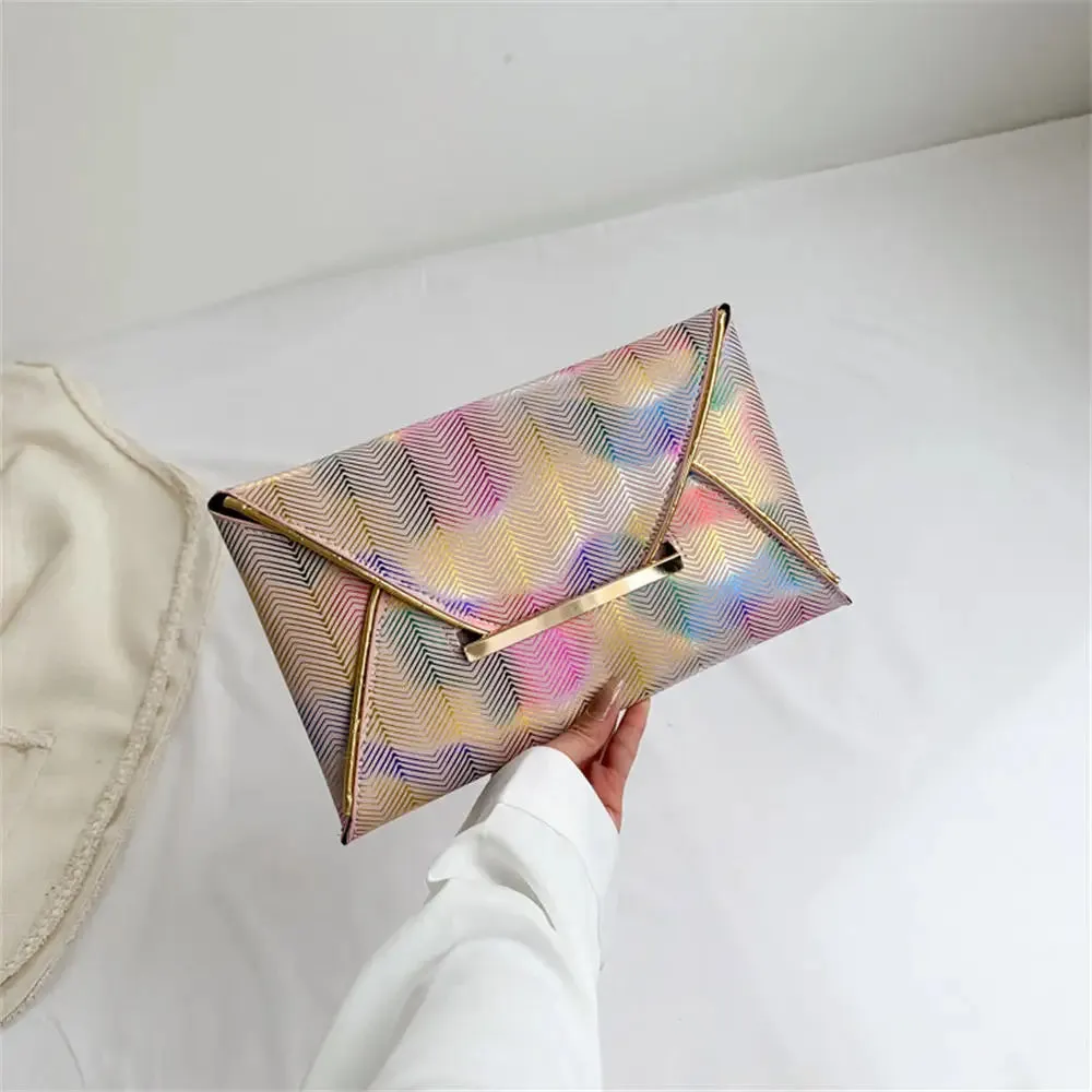 Ladies Glitter Silver Clutch Bag Envelope Evening Bag Fashion Elegant Long Purse Women Chain Shoulder Bags Wedding Party Handbag