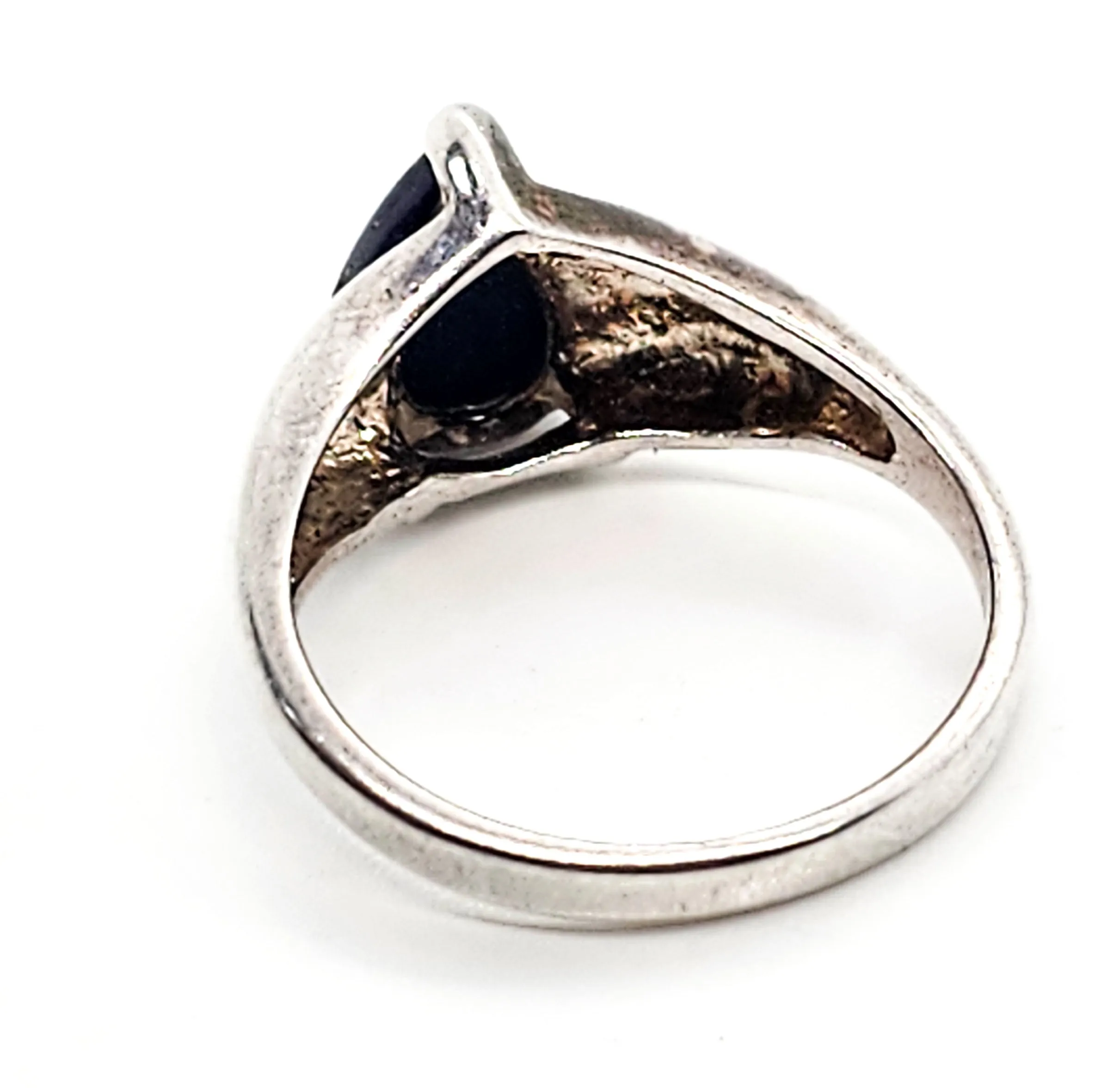 Lapis Lazuli blue pear cut gemstone sterling silver ring size 9