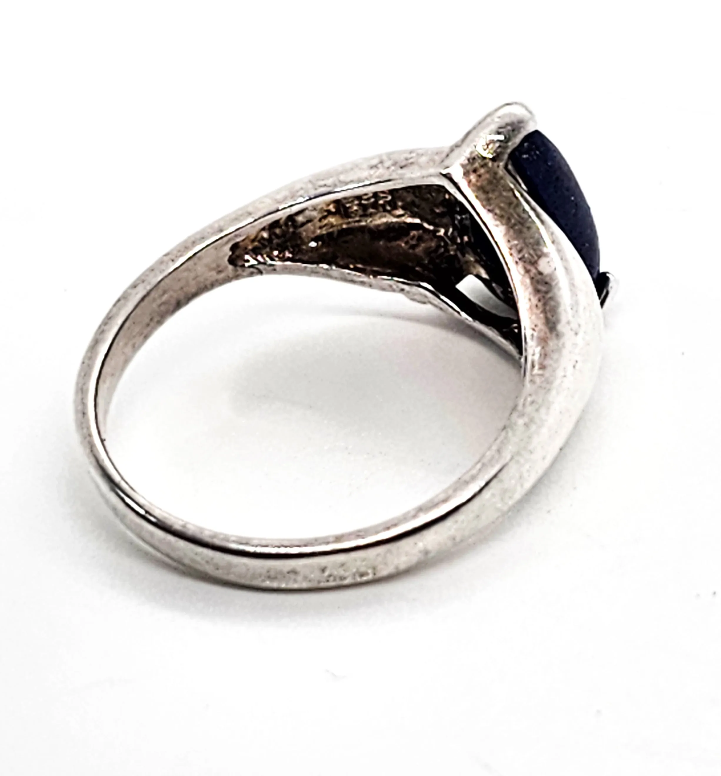 Lapis Lazuli blue pear cut gemstone sterling silver ring size 9