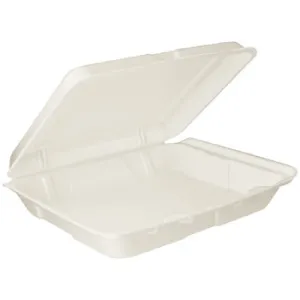 LARGE 1 COMP FOAM HINGED LID ECOPAX  9-3/16" X 6-1/2" X 2-3/4" WHITE 200CT