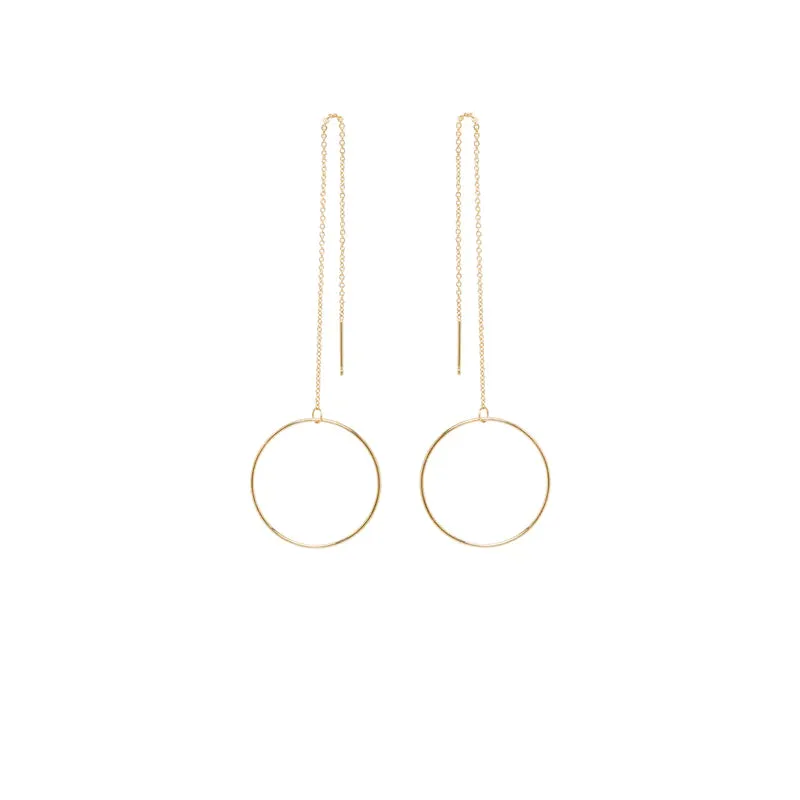 Large Open Circle Threader Earrings