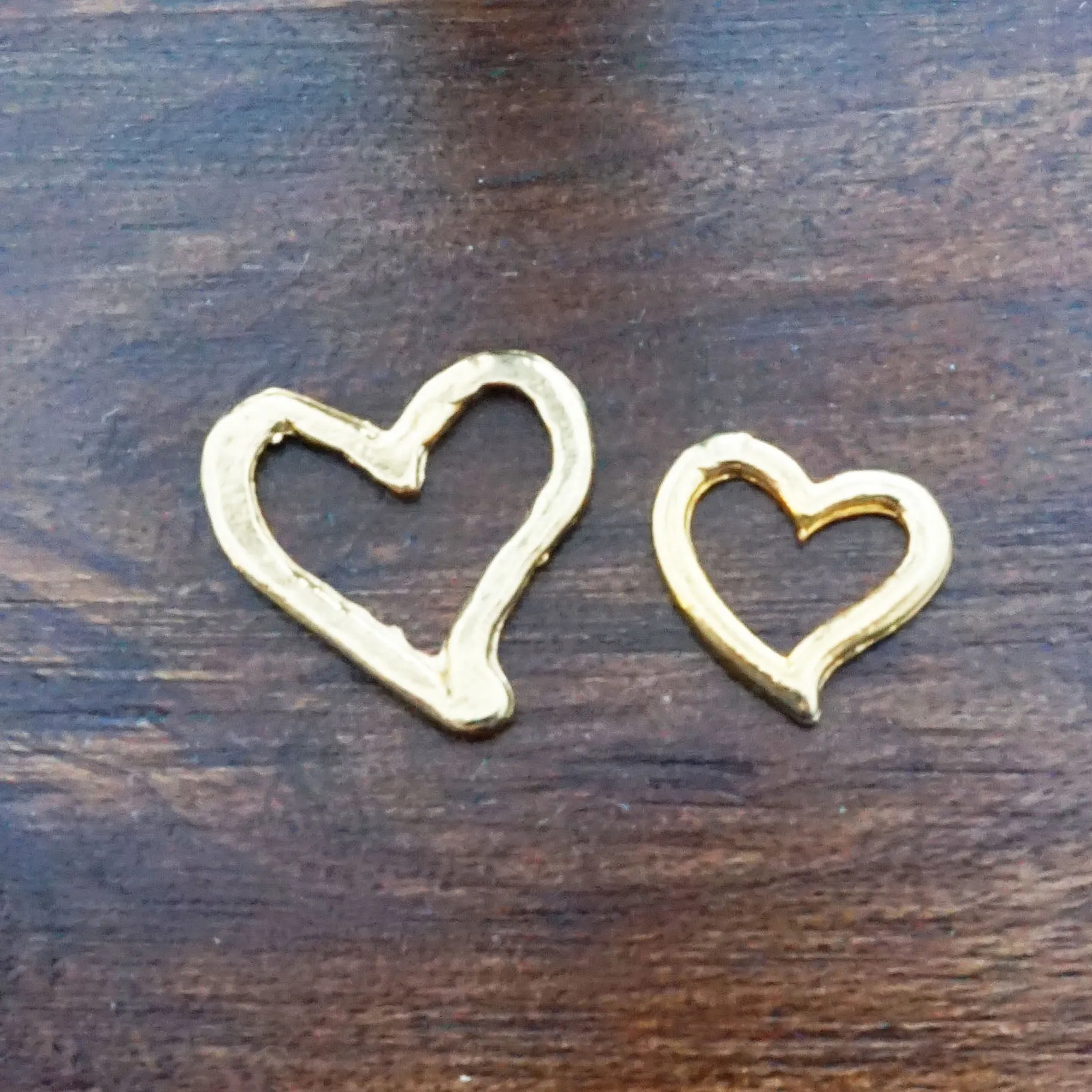 Large Open Heart - Gold Charm