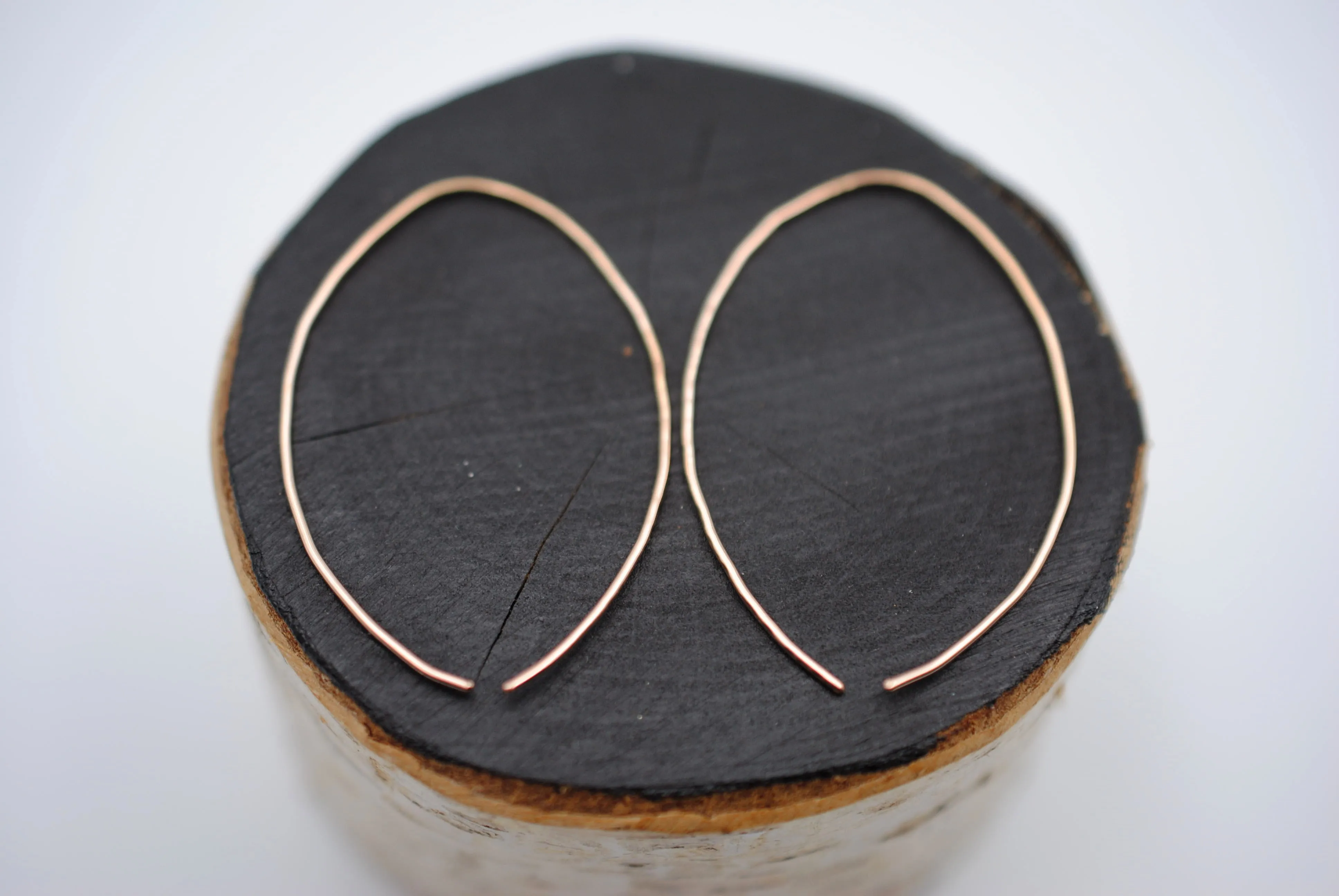 Large Rose Gold Open Hoop Earrings