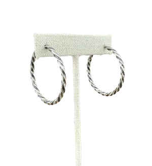 Large Silver Plated Vintage Hoop Earrings