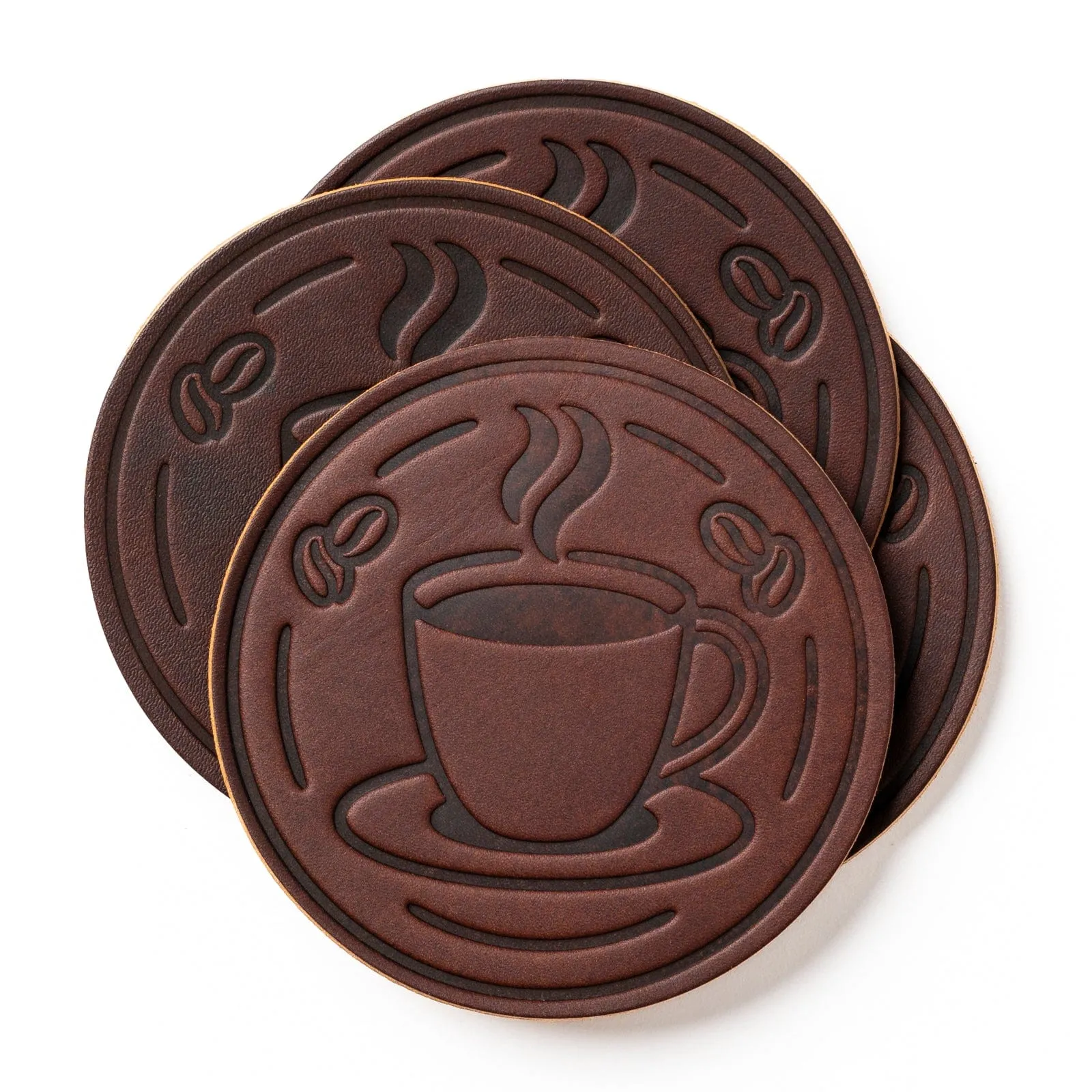 Leather Coasters 4 Pack - Coffee