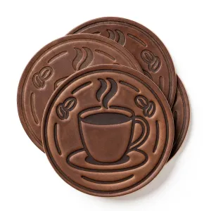 Leather Coasters 4 Pack - Coffee