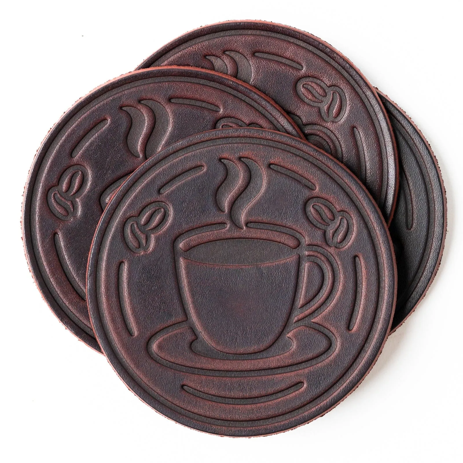 Leather Coasters 4 Pack - Coffee