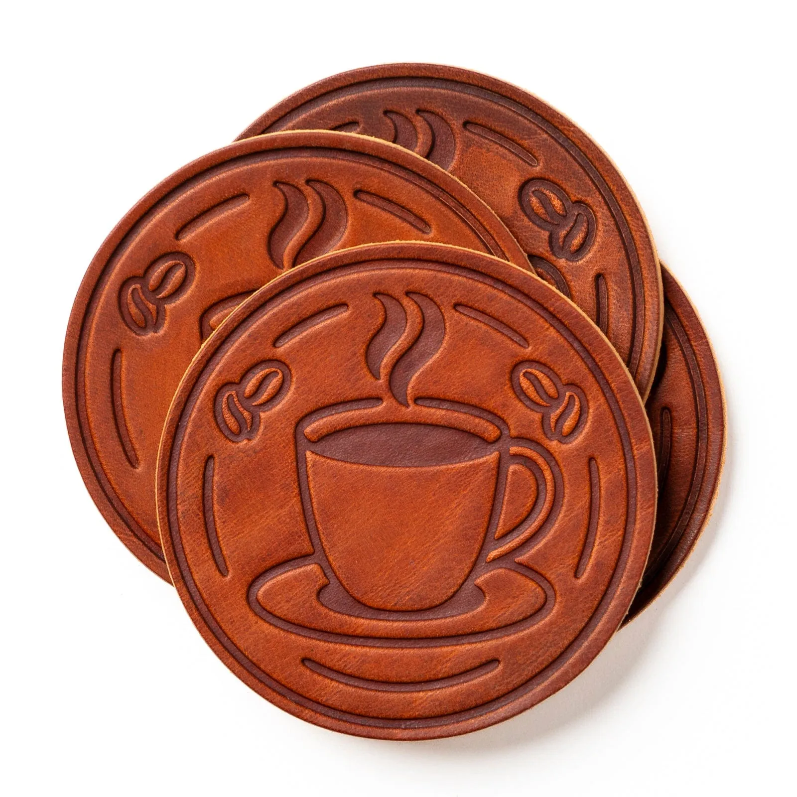 Leather Coasters 4 Pack - Coffee