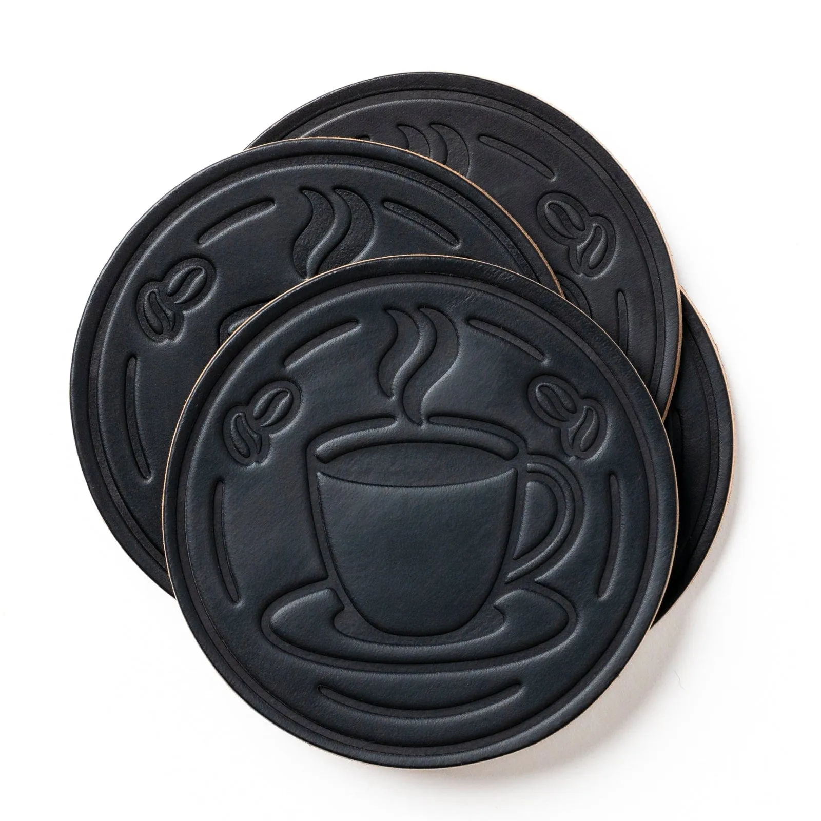 Leather Coasters 4 Pack - Coffee