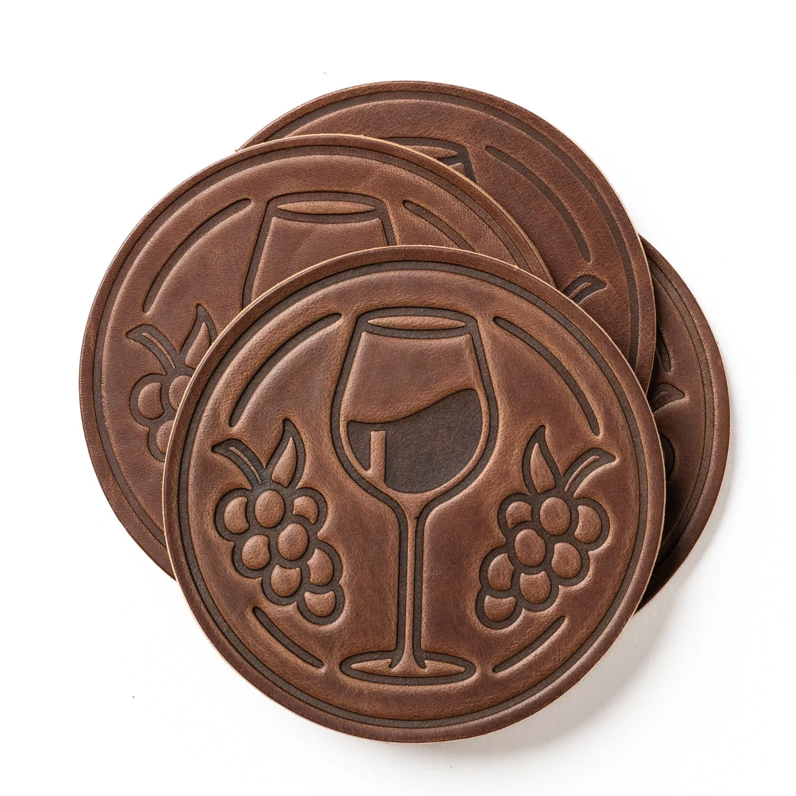 Leather Coasters 4 Pack - Merlot
