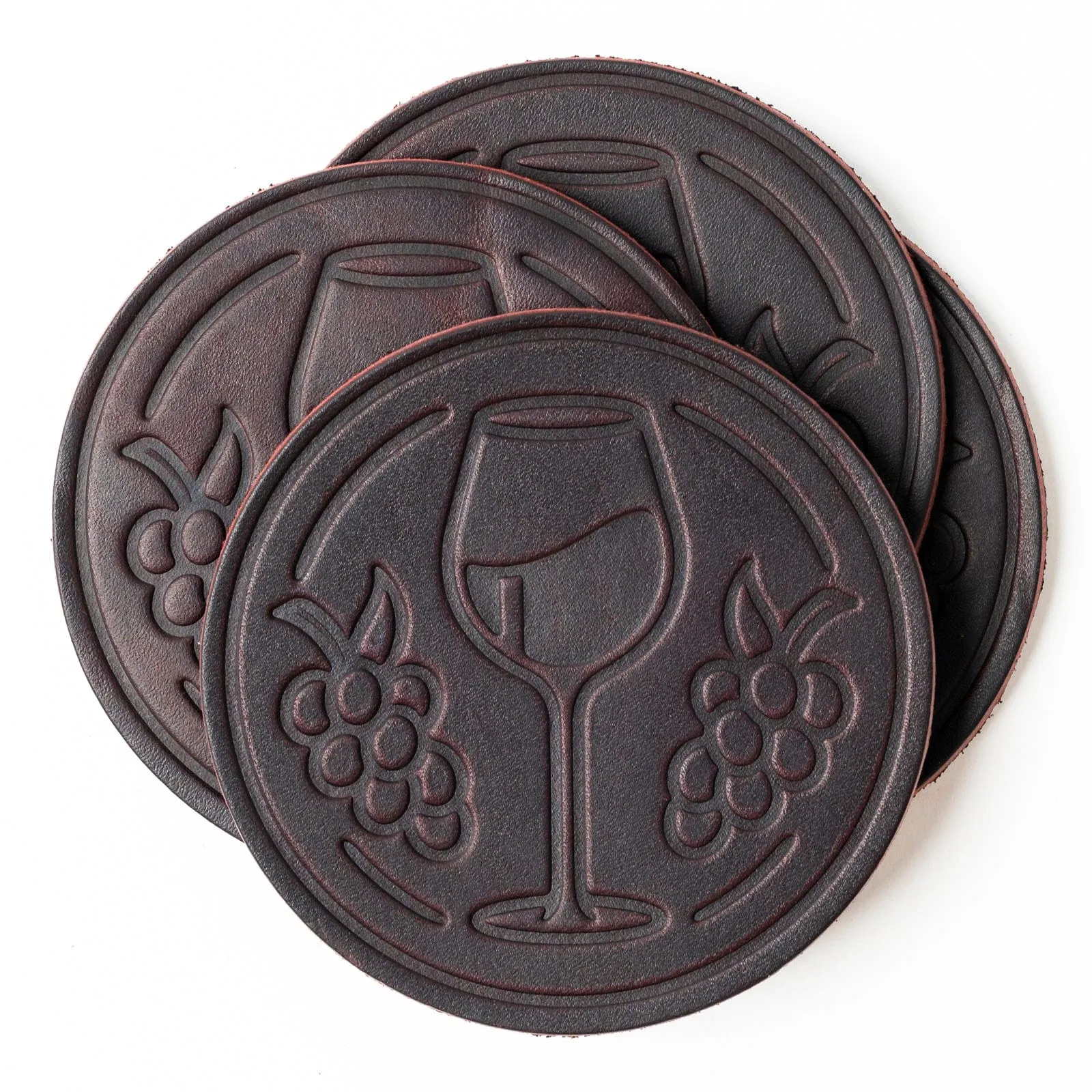 Leather Coasters 4 Pack - Merlot