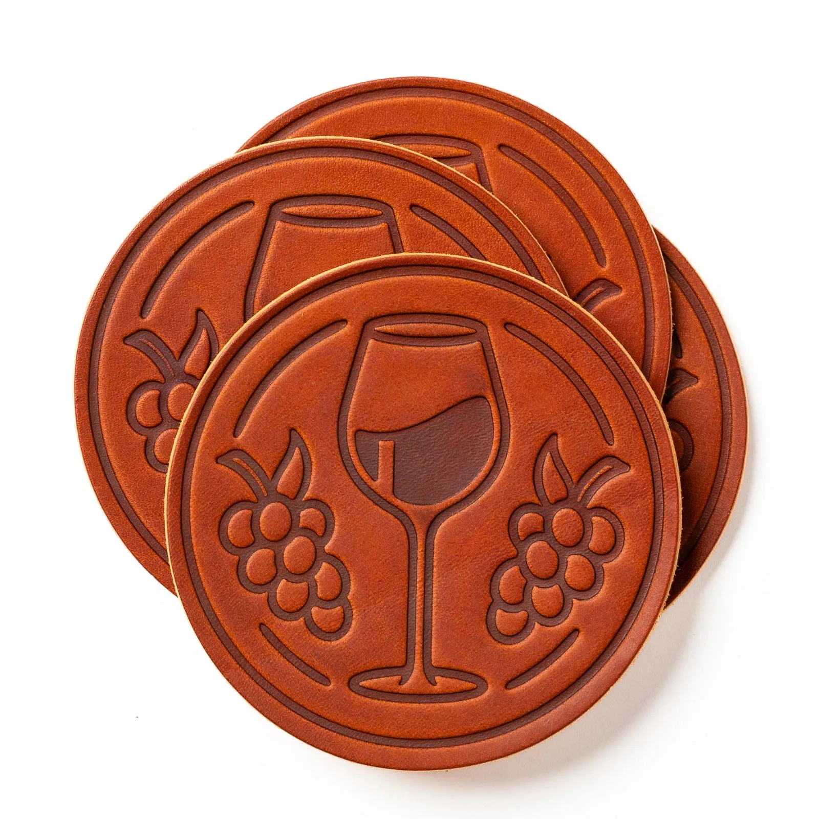 Leather Coasters 4 Pack - Merlot