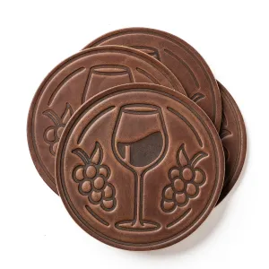 Leather Coasters 4 Pack - Merlot