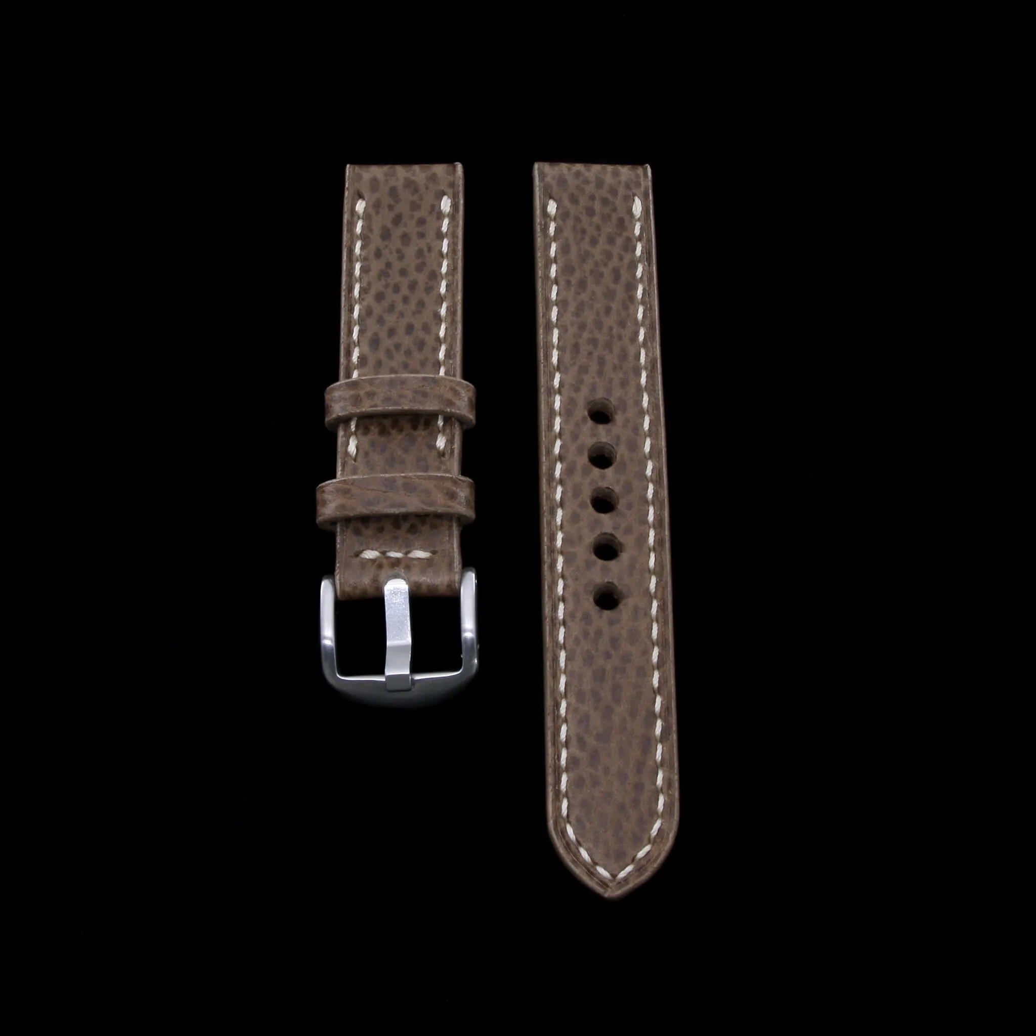 Leather Watch Strap, Buttero Taupe| Full Stitch