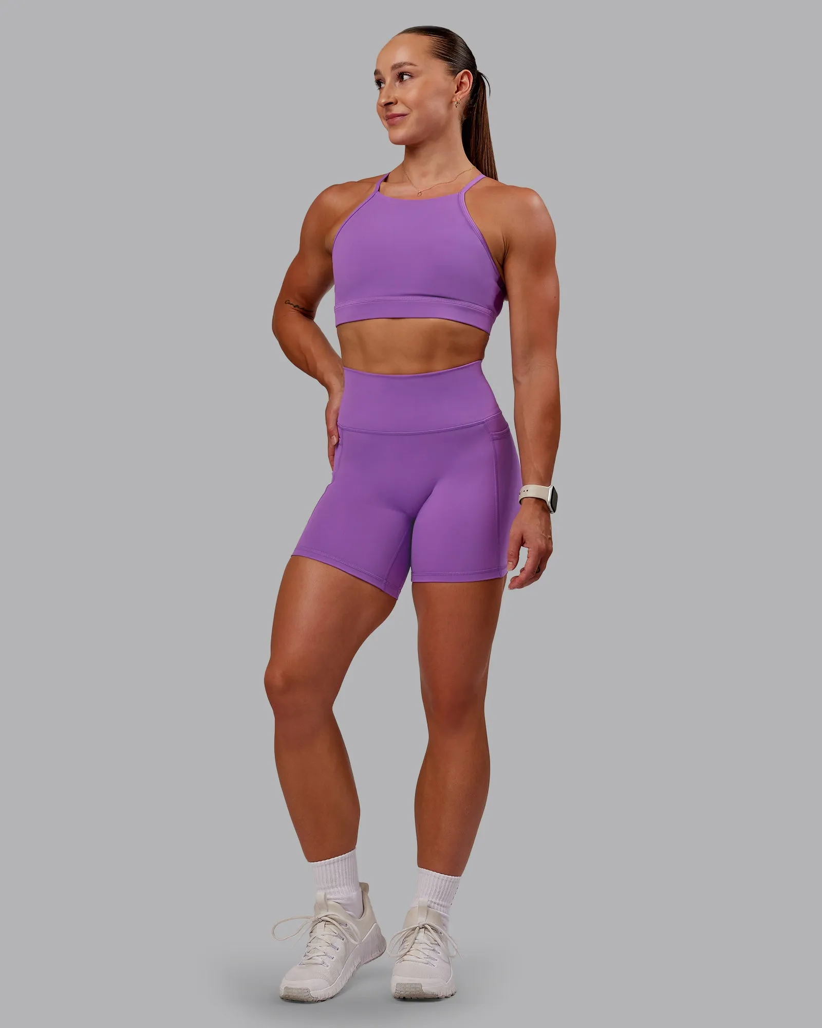 Lift High Neck Sports Bra - Purple Fizz