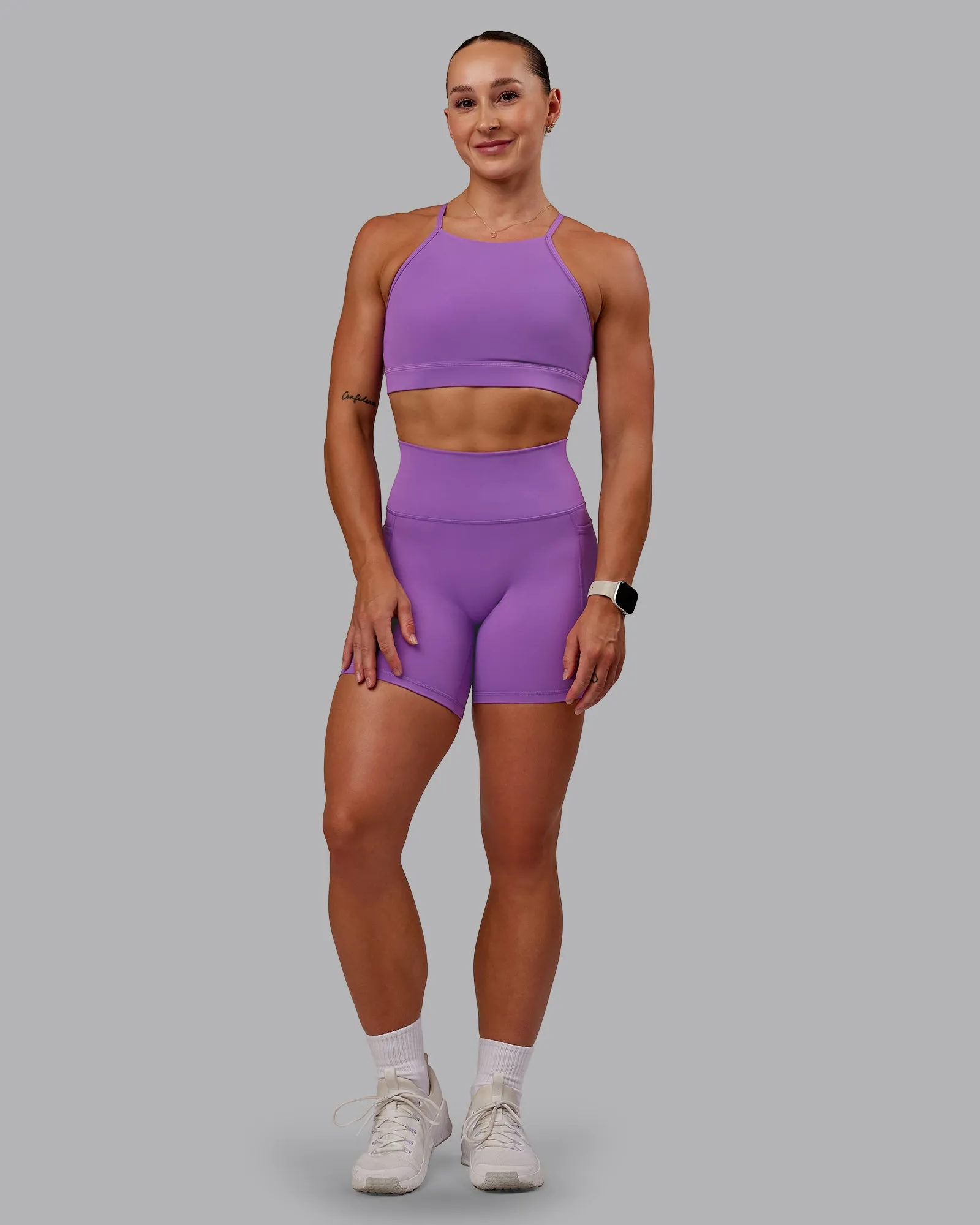 Lift High Neck Sports Bra - Purple Fizz