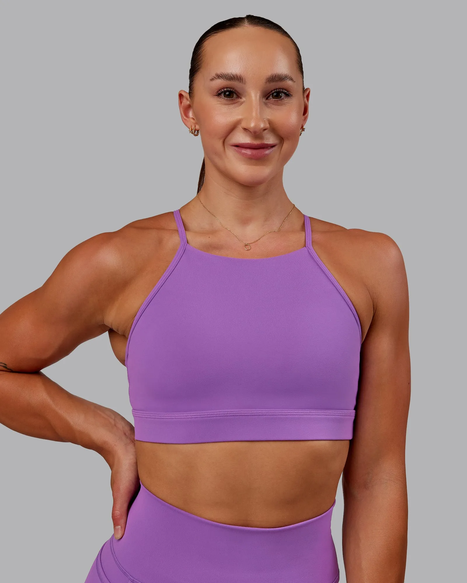 Lift High Neck Sports Bra - Purple Fizz