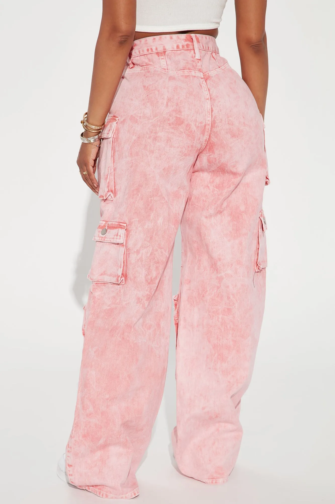 Lily High Rise Cargo Jeans - Green