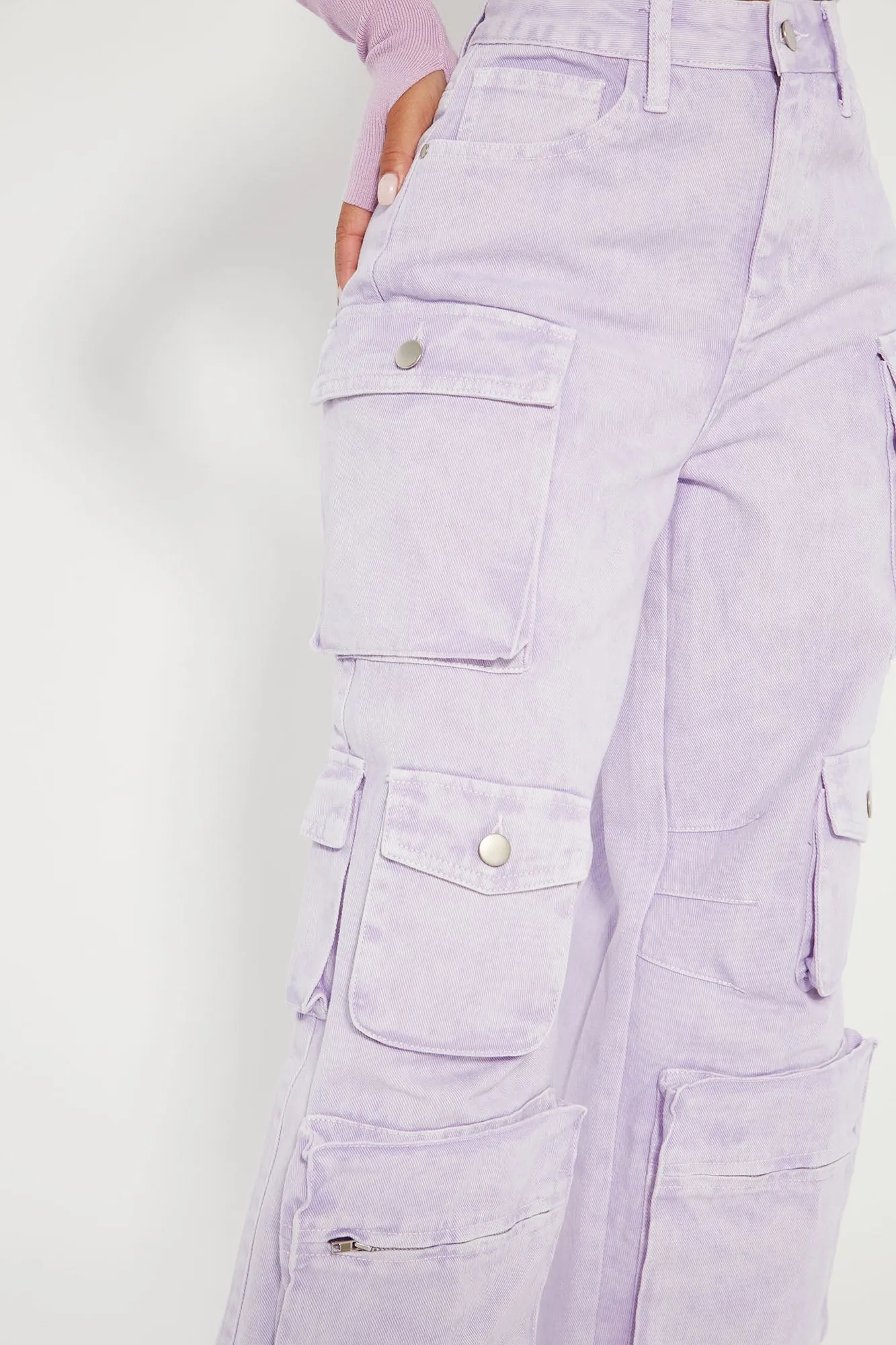 Lily High Rise Cargo Jeans - Green