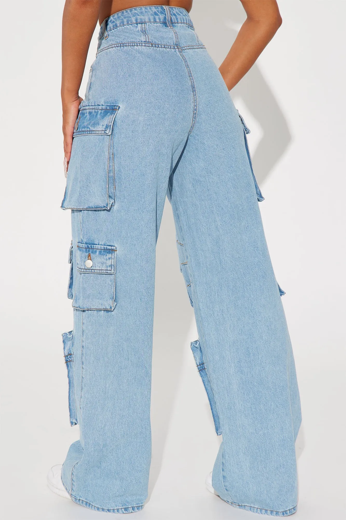 Lily High Rise Cargo Jeans - Green