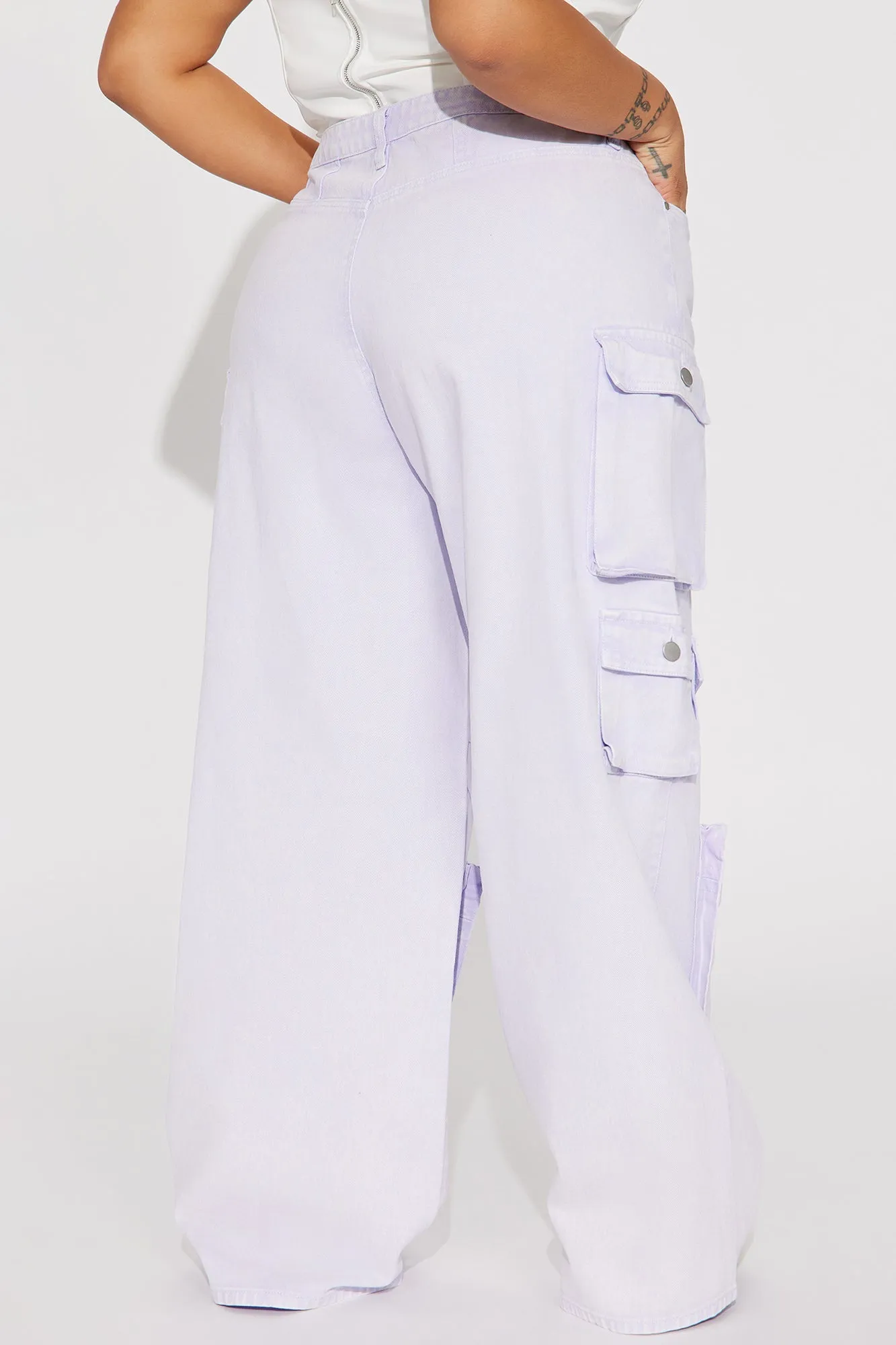 Lily High Rise Cargo Jeans - Green