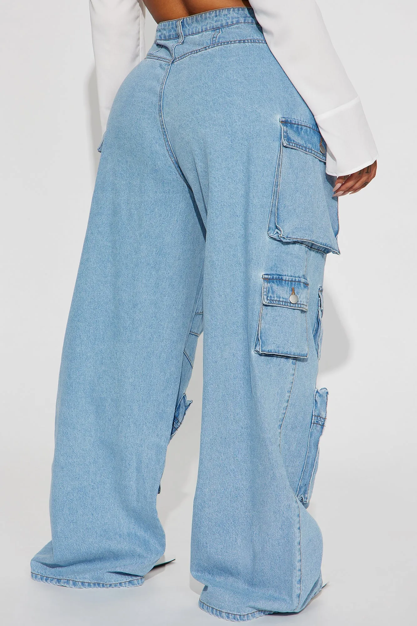 Lily High Rise Cargo Jeans - Green