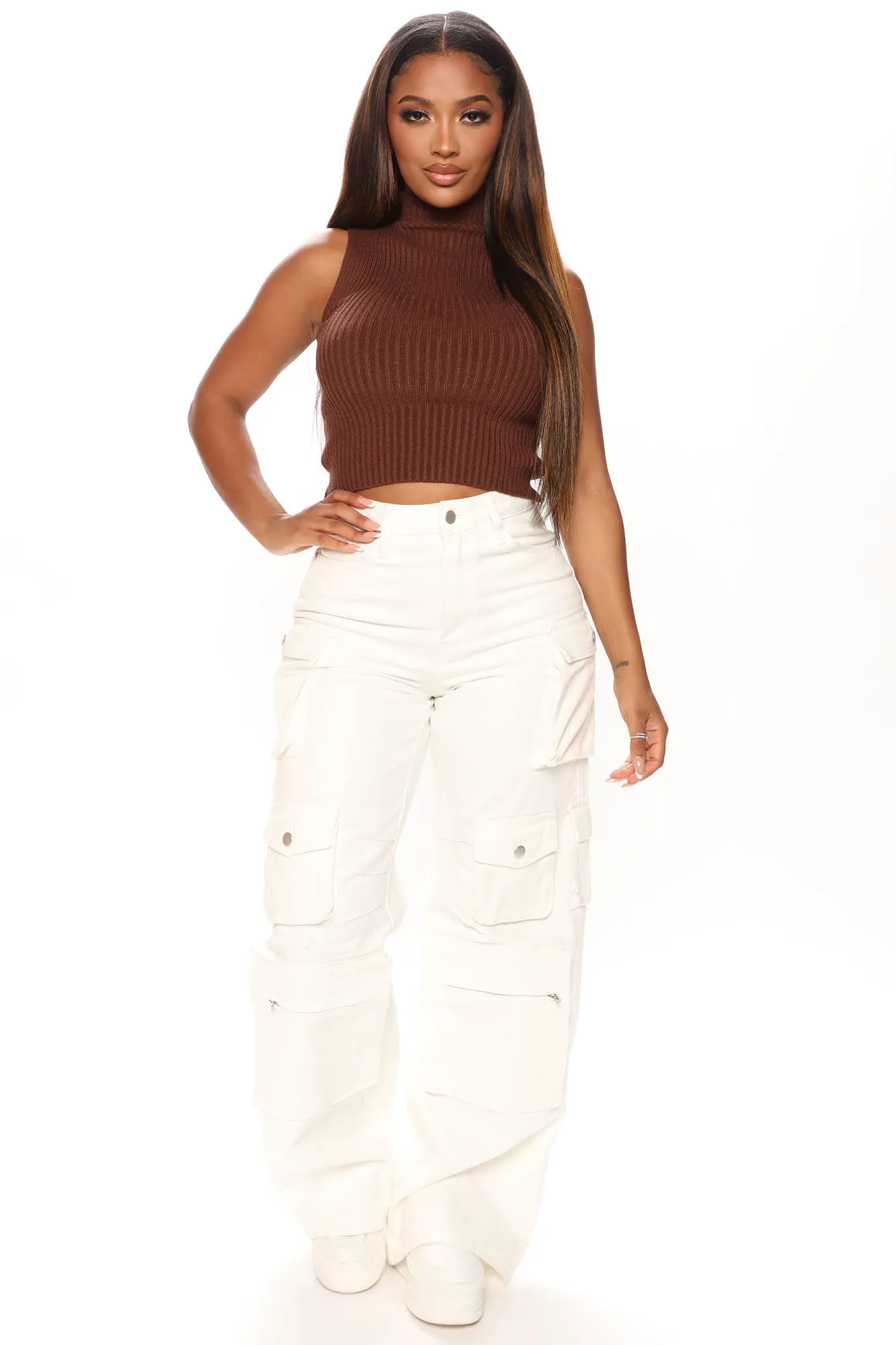 Lily High Rise Cargo Jeans - Green