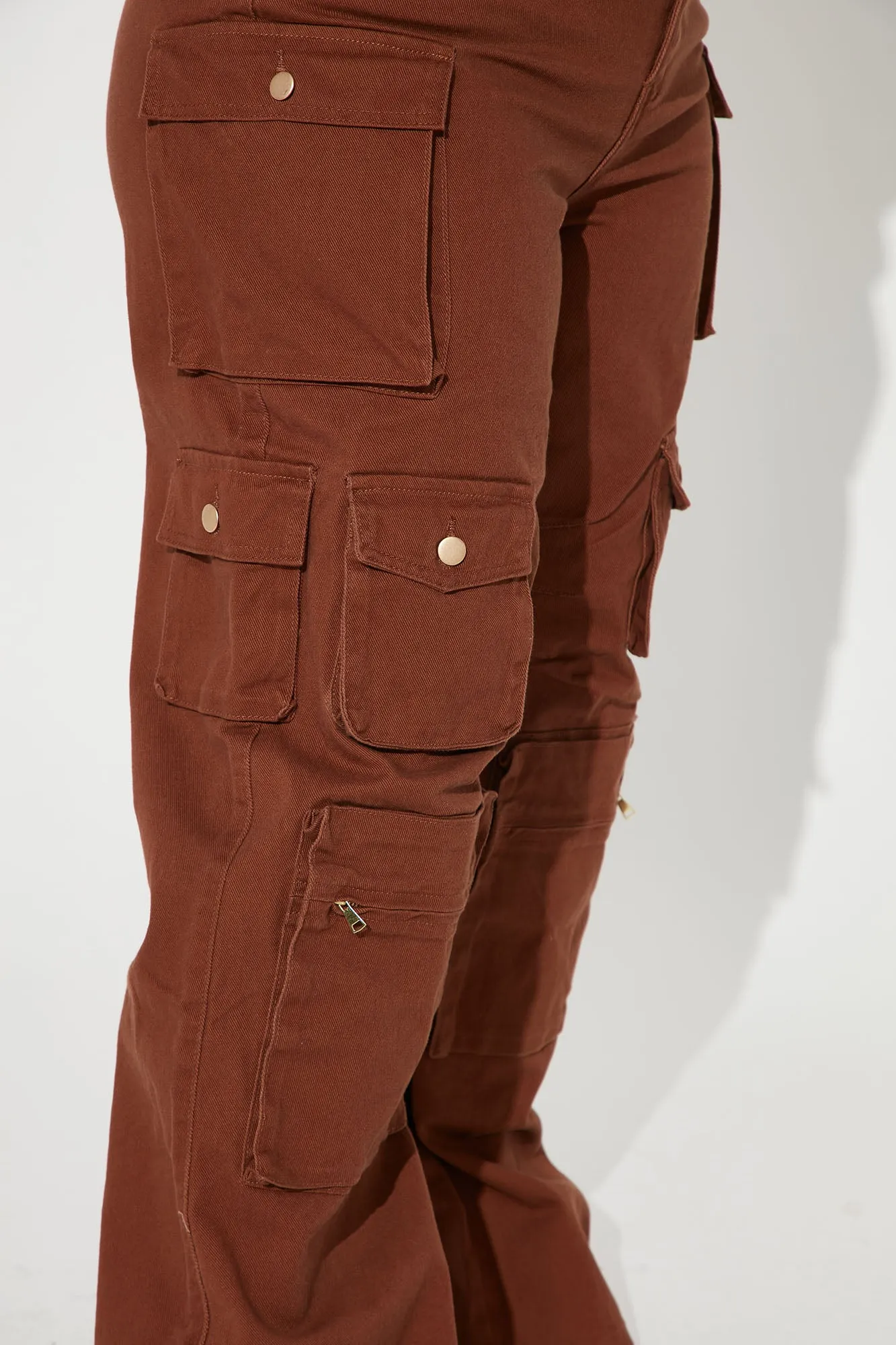 Lily High Rise Cargo Jeans - Green