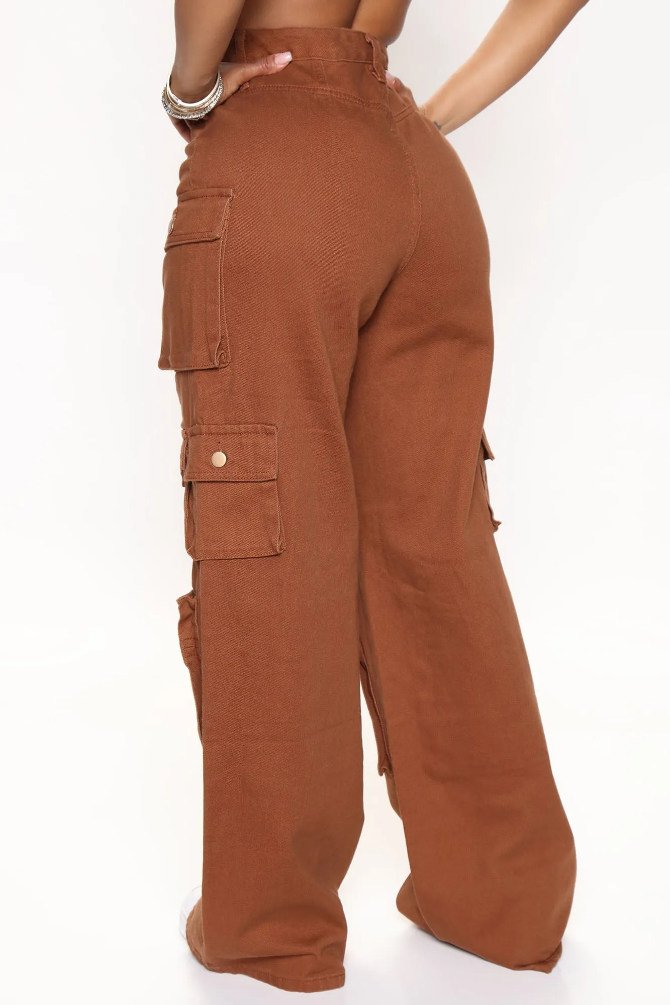 Lily High Rise Cargo Jeans - Green