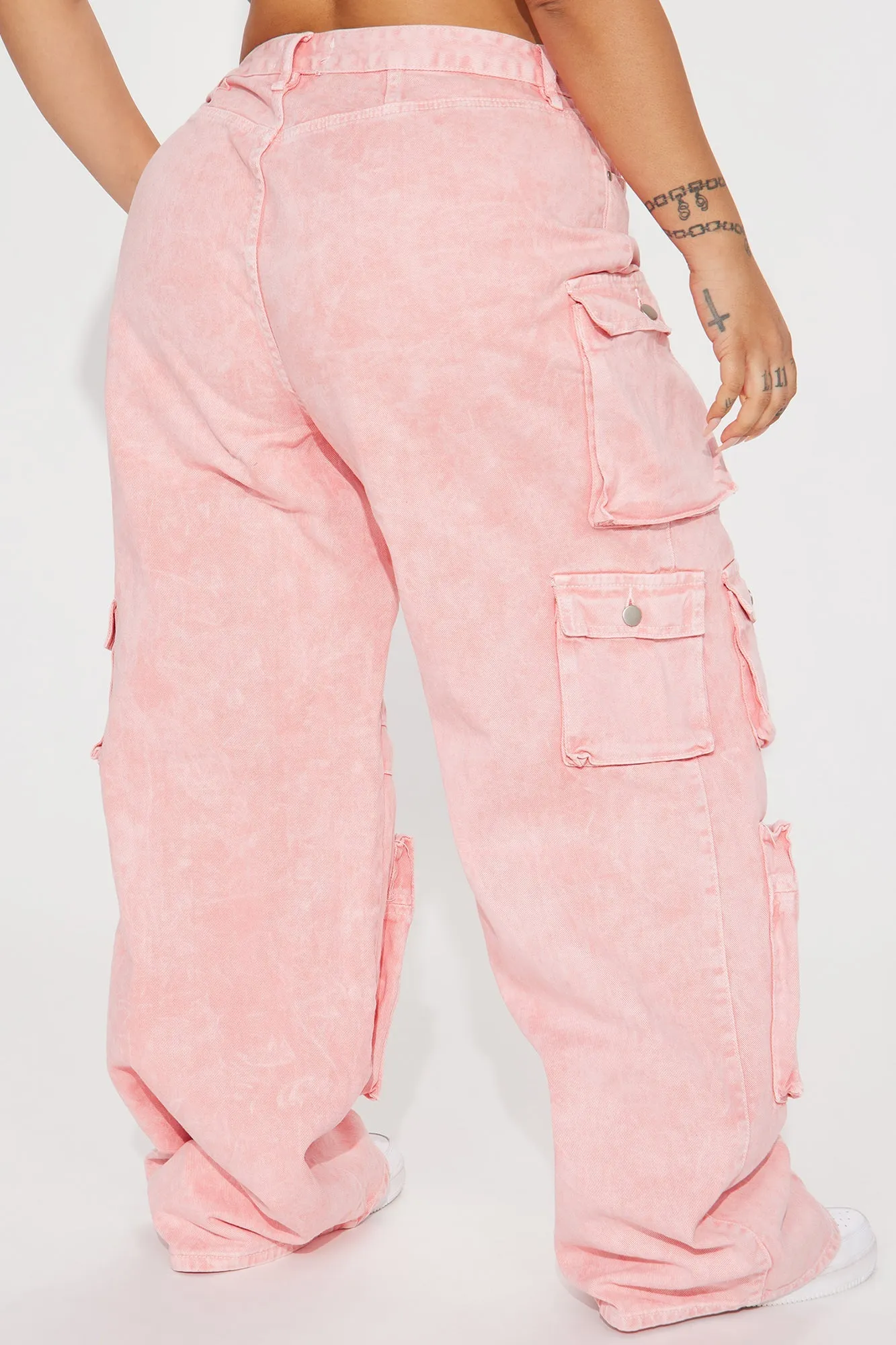 Lily High Rise Cargo Jeans - Green