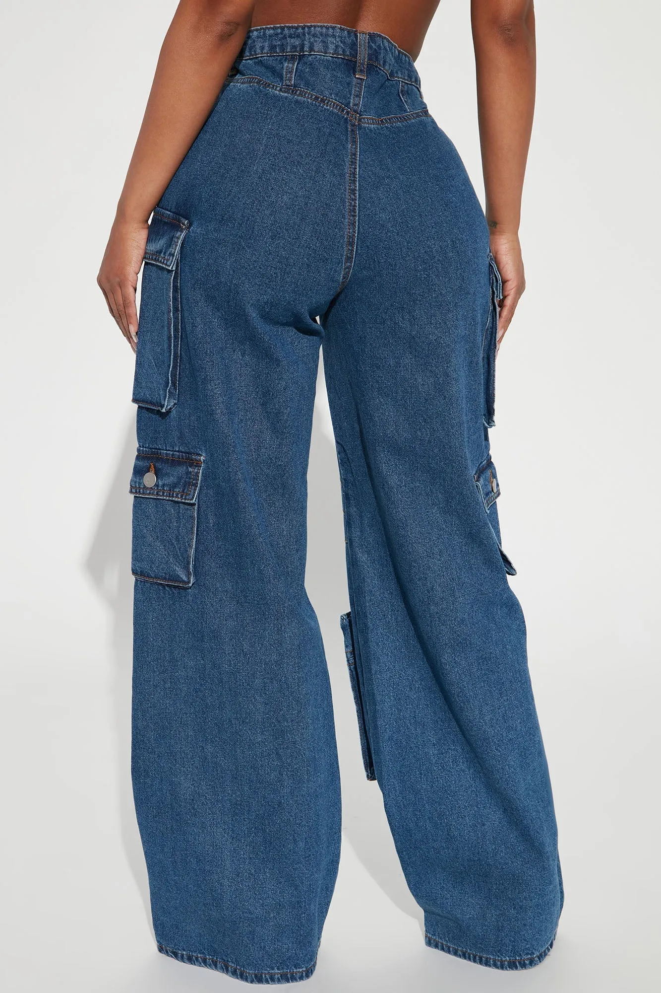 Lily High Rise Cargo Jeans - Green