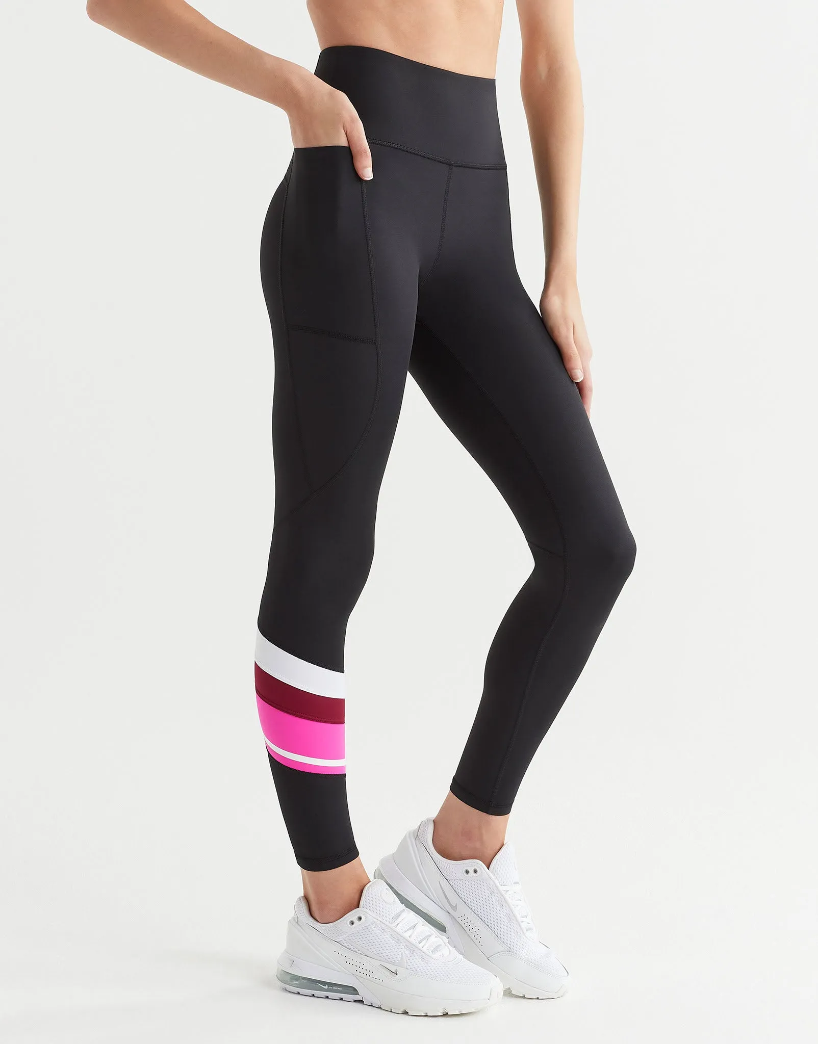 LIMITLESS Full Length Legging - Black/Pink/White