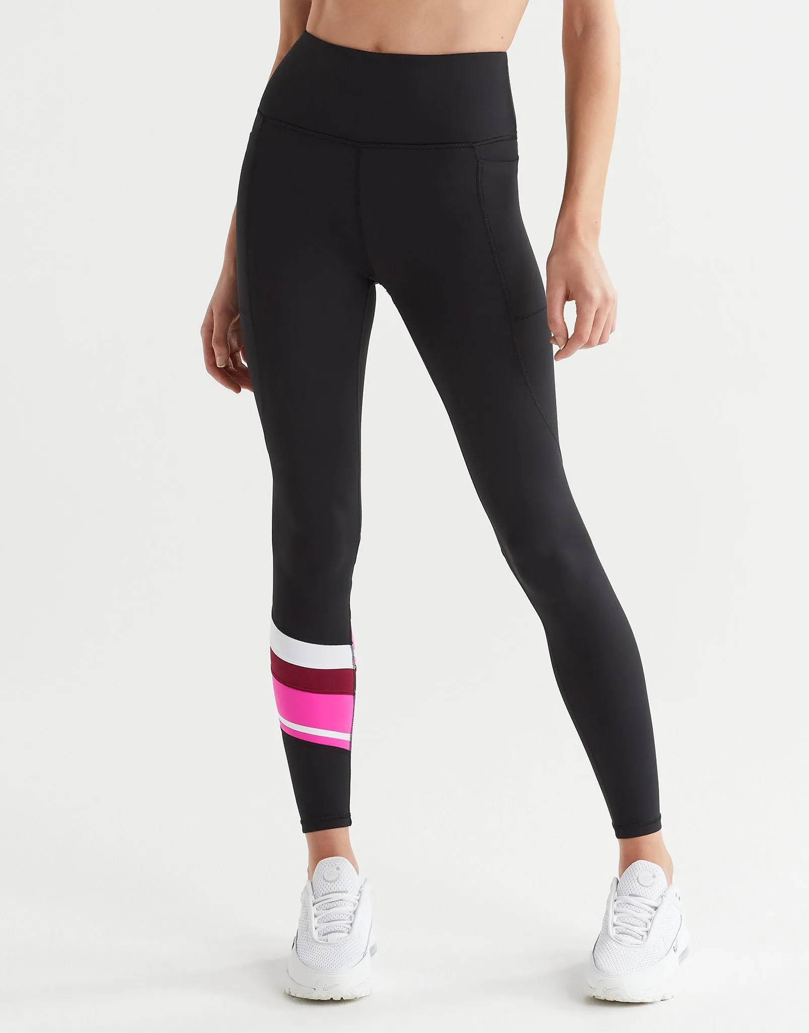 LIMITLESS Full Length Legging - Black/Pink/White