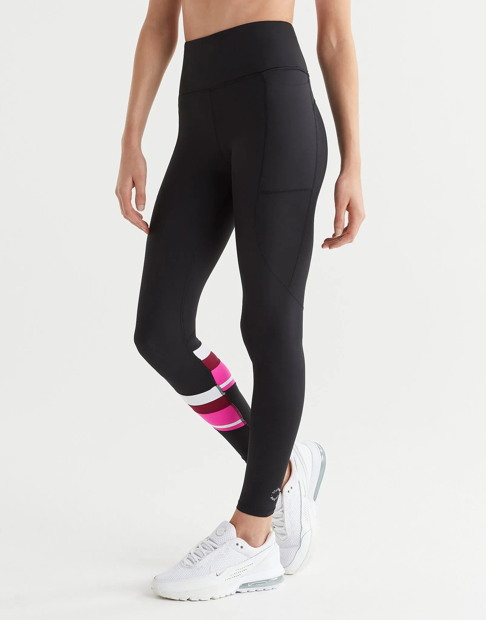 LIMITLESS Full Length Legging - Black/Pink/White