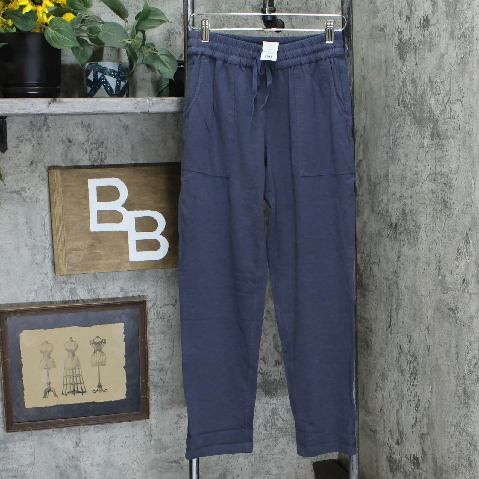 LOGO by Lori Goldstein Women's Cotton Slub Pull-On Pants with Drawstring