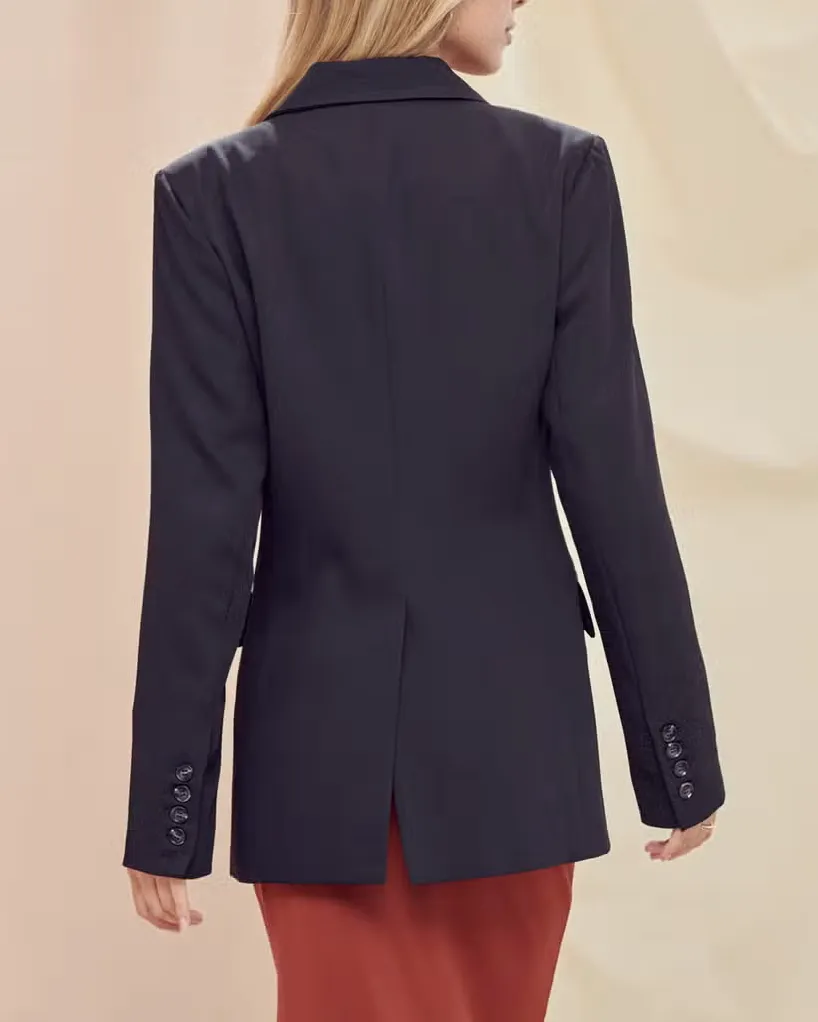 Long Sleeve Double Breasted Blazer