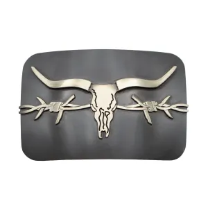 Longhorn Skull Patina Buckle