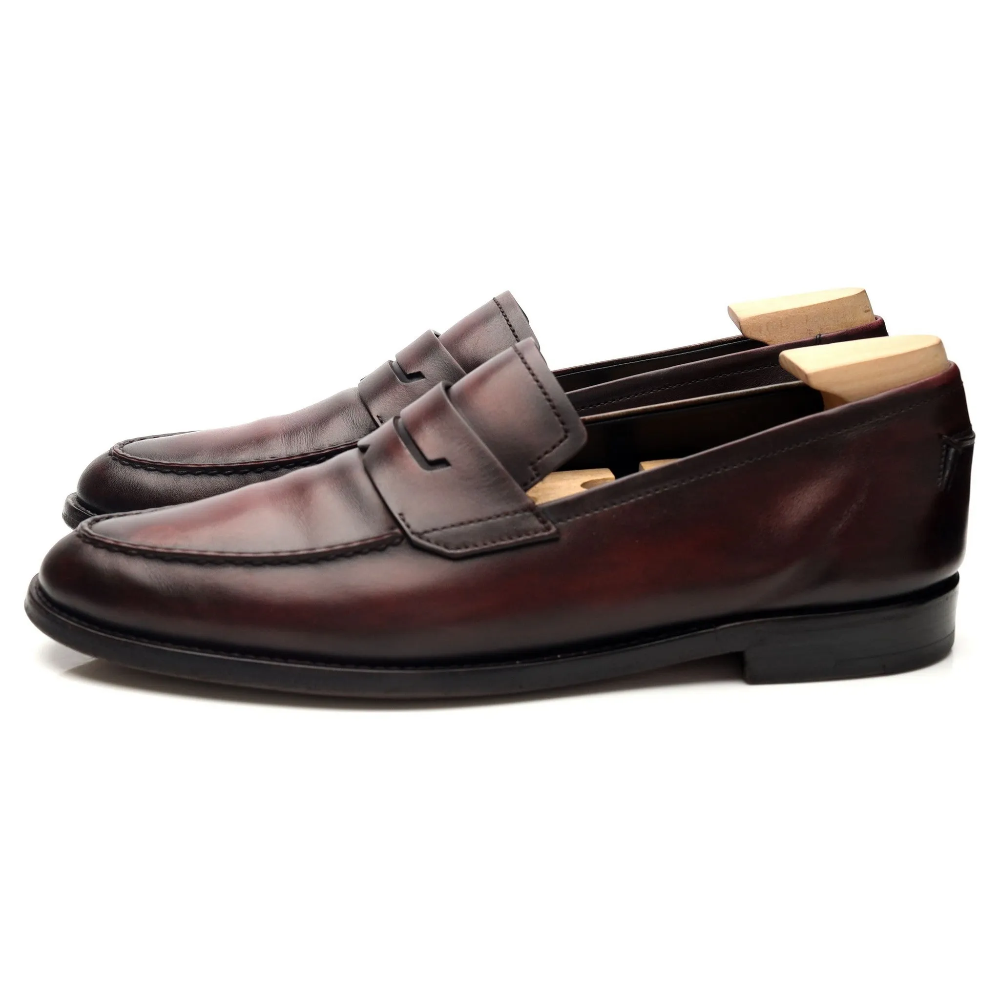 'Lorenzo' Oxblood Leather Loafers UK 9.5
