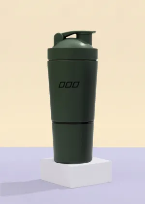 Lorna Jane Stainless Steel Compartment Protein Shaker - Dark Matcha