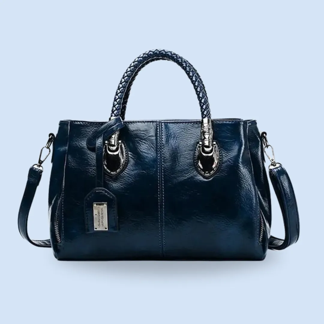 Luxury Oil Wax Genuine Leather Handbag Lady's Shoulder Crossbody Purse Design