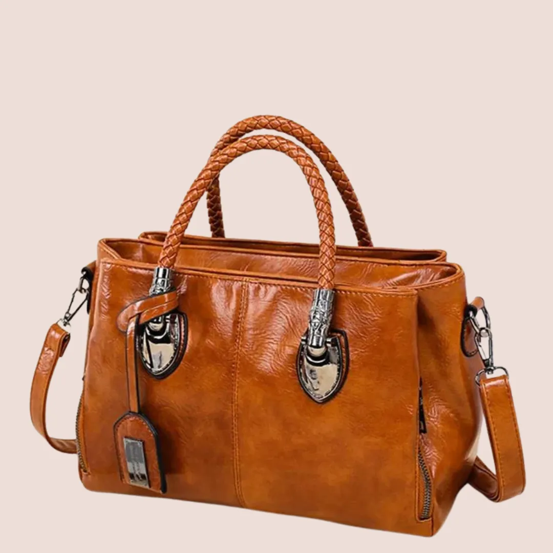Luxury Oil Wax Genuine Leather Handbag Lady's Shoulder Crossbody Purse Design