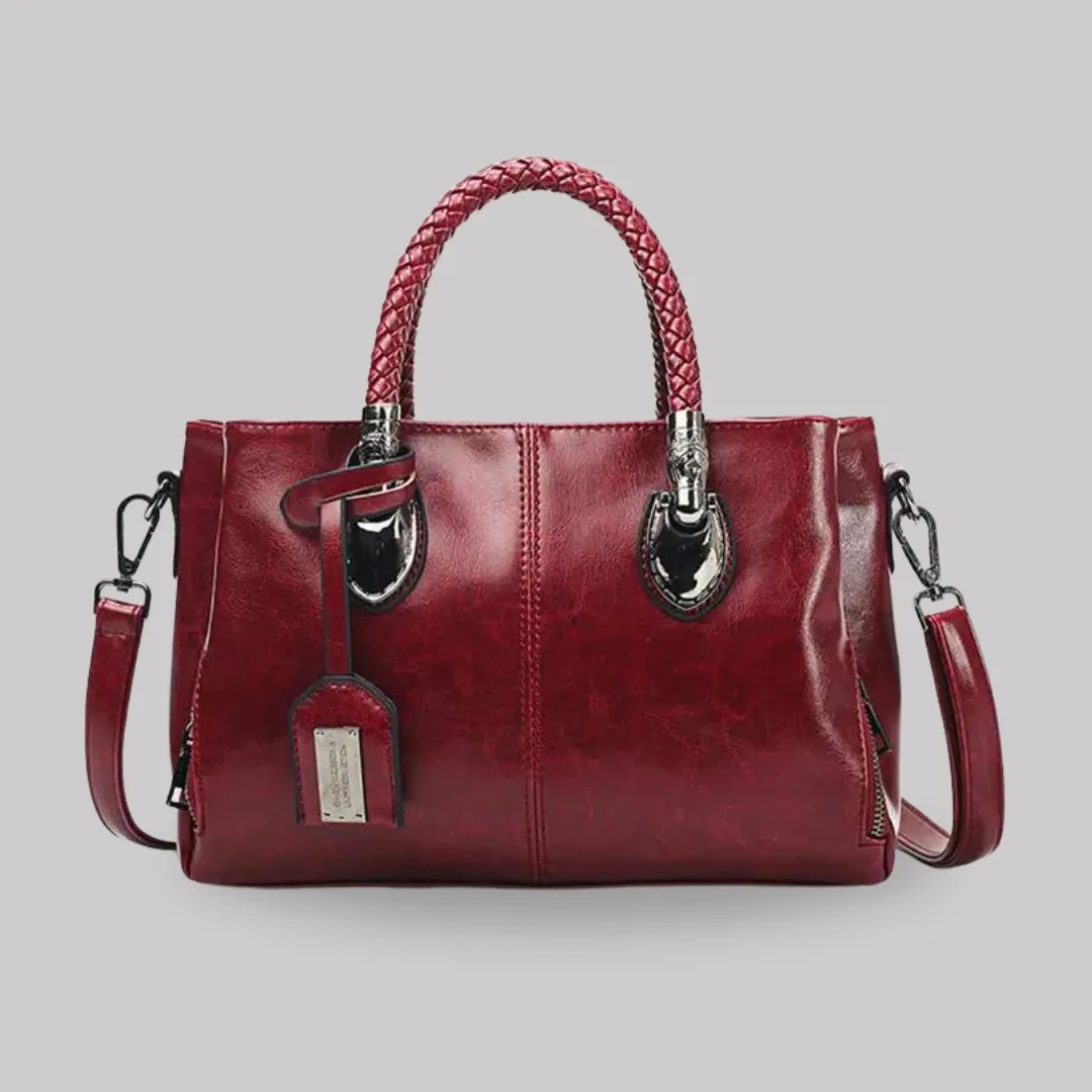 Luxury Oil Wax Genuine Leather Handbag Lady's Shoulder Crossbody Purse Design