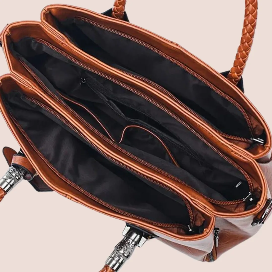 Luxury Oil Wax Genuine Leather Handbag Lady's Shoulder Crossbody Purse Design
