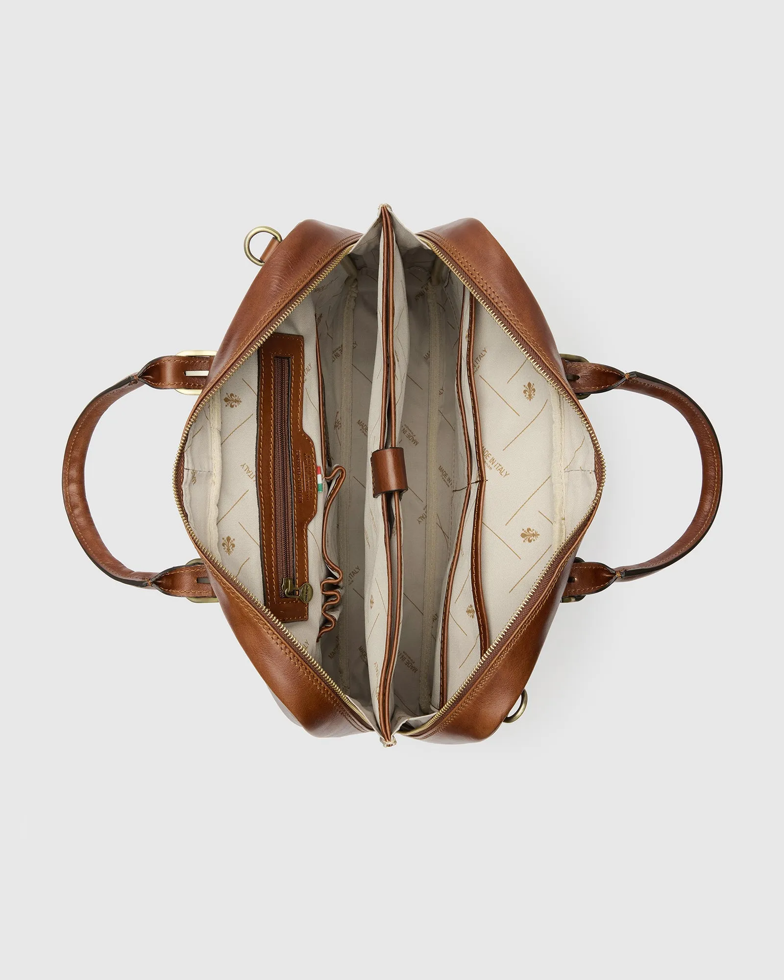 Madrid Matt Brown - 15" Laptop Premium Leather Briefcase