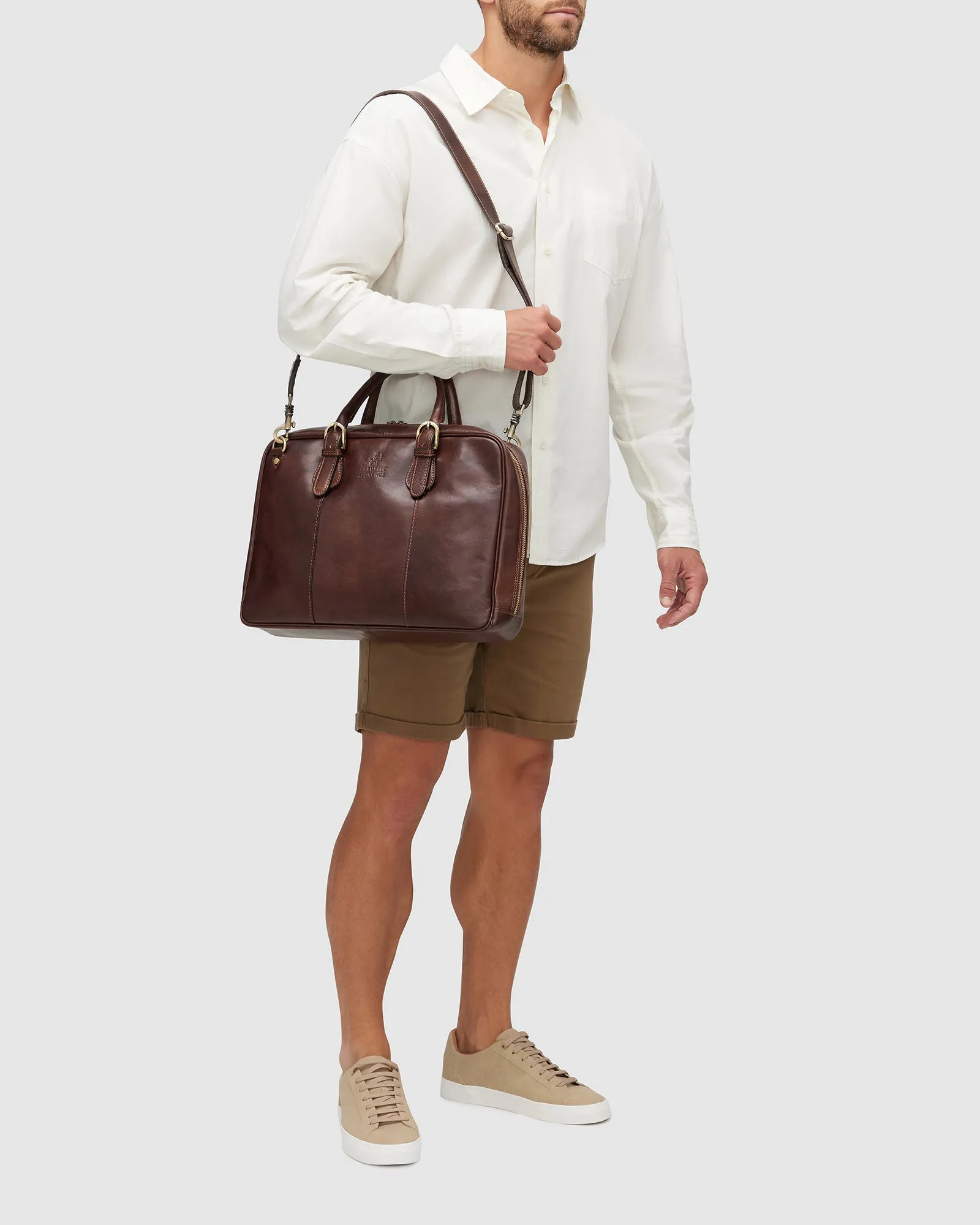 Madrid Matt Chocolate - 15" Laptop Premium Leather Briefcase