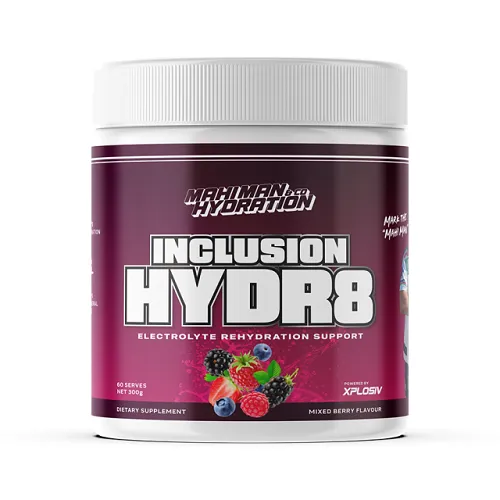 MAHI MAN INCLUSION HYDR8 ELECTROLYTE REHYDRATION 60 SERVES - MIXED BERRY